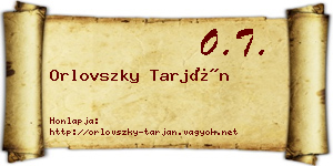 Orlovszky Tarján névjegykártya